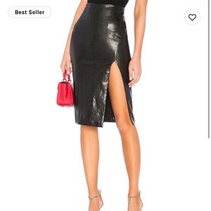 Leather Midi Skirt from Revolve